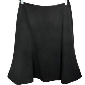 CHAPS Black Wool Blend A-Line Skirt 12 Side Zip Lined Classic‎ Modest Religious